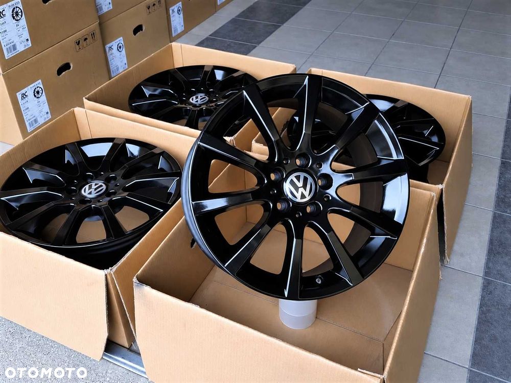 Alufelgi 17 5x112 VW Golf Passat Touran Jetta Caddy T-Roc Czarne 738# - 4