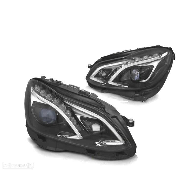 FARÓIS LED TRU DRL PARA MERCEDES W212 13-16 PRETO - 3