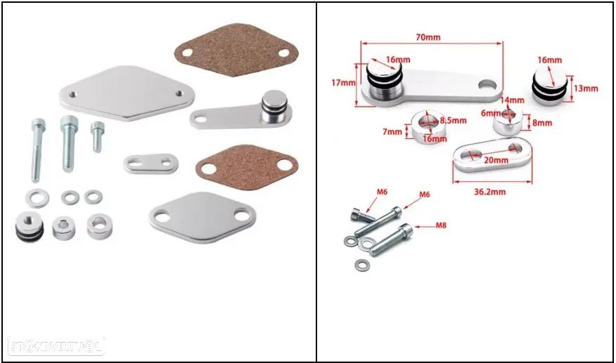 Kit anulação supressão de EGR BMW motores B47 N47N N57N - 2
