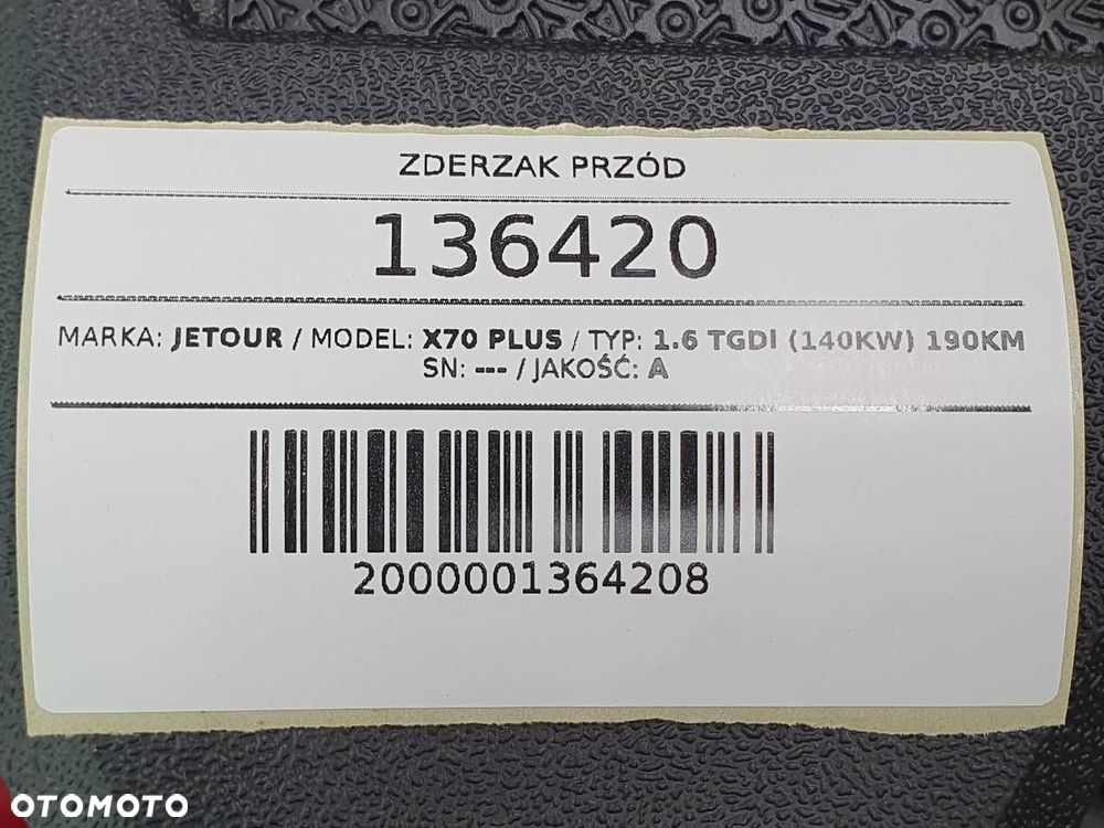 ZDERZAK PRZÓD PRZEDNI JETOUR X70 PLUS CZARNY USZKODZONY - 8