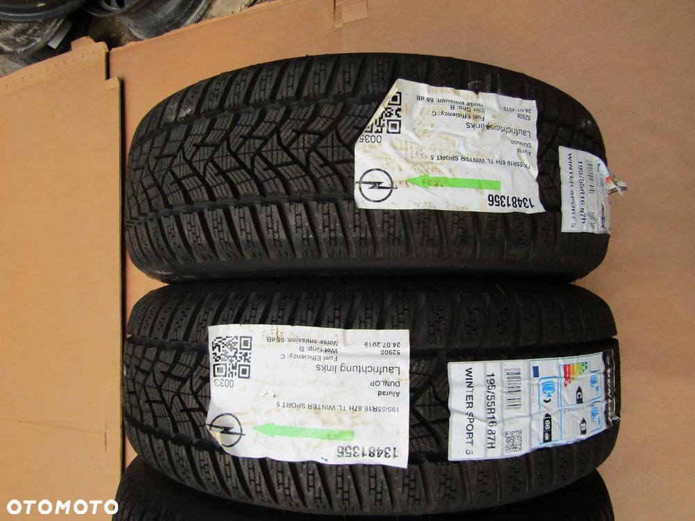 4x Felgi Aluminiowe Koła 16 Opel Adam Astra H Corsa D E Meriva Combo C Karl Chevrolet Aveo Fiat Grande Punto Evo 6,5 j ET40 + Opony 195/55 16 Dunlop Zimowe + Czujniki TPMS - 20