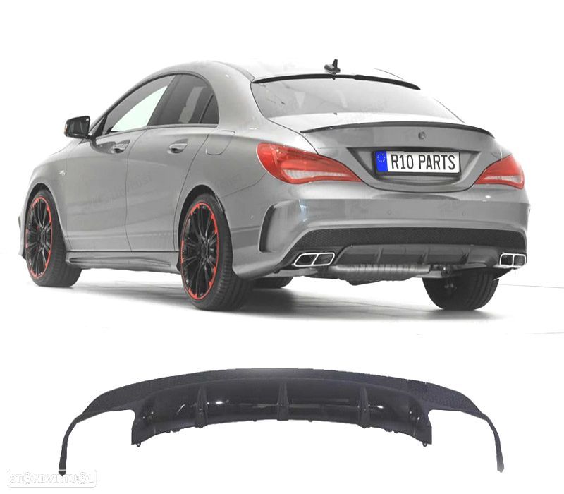 DIFUSOR MERCEDES CLA C117 DUPLA SAIDA LOOK AMG CLA45 - 1