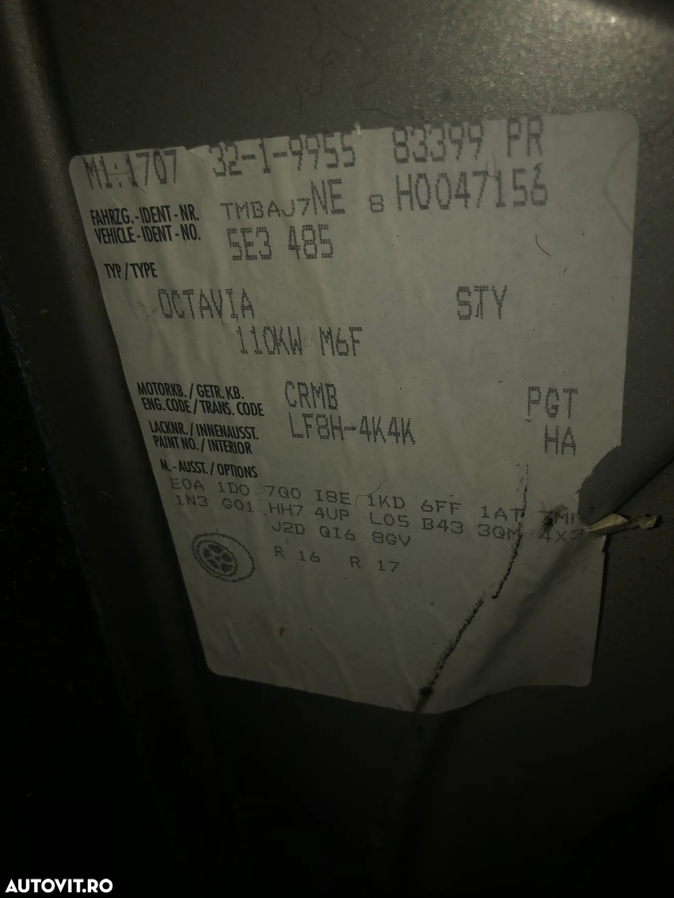 Motor fara anexe Skoda Octavia 3 2.0 diesel CRMB 71.000km - 5