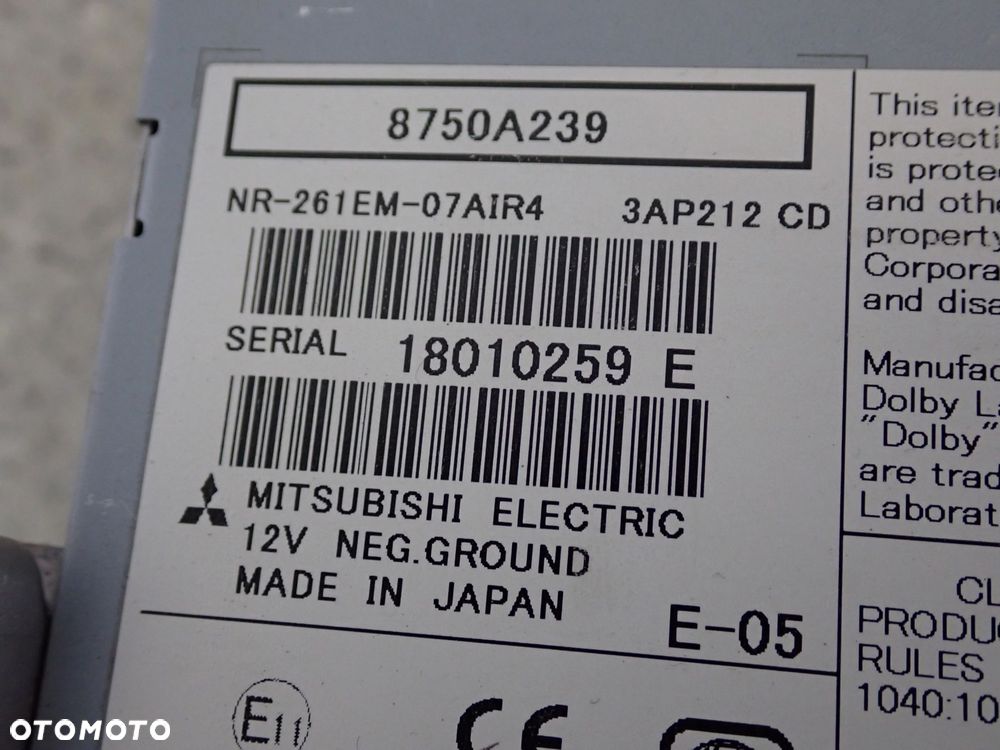 MITSUBISHI ASX 10- RADIO CD WYŚWIETLACZ EKRAN NAWIGACJA 8750A239 - 3