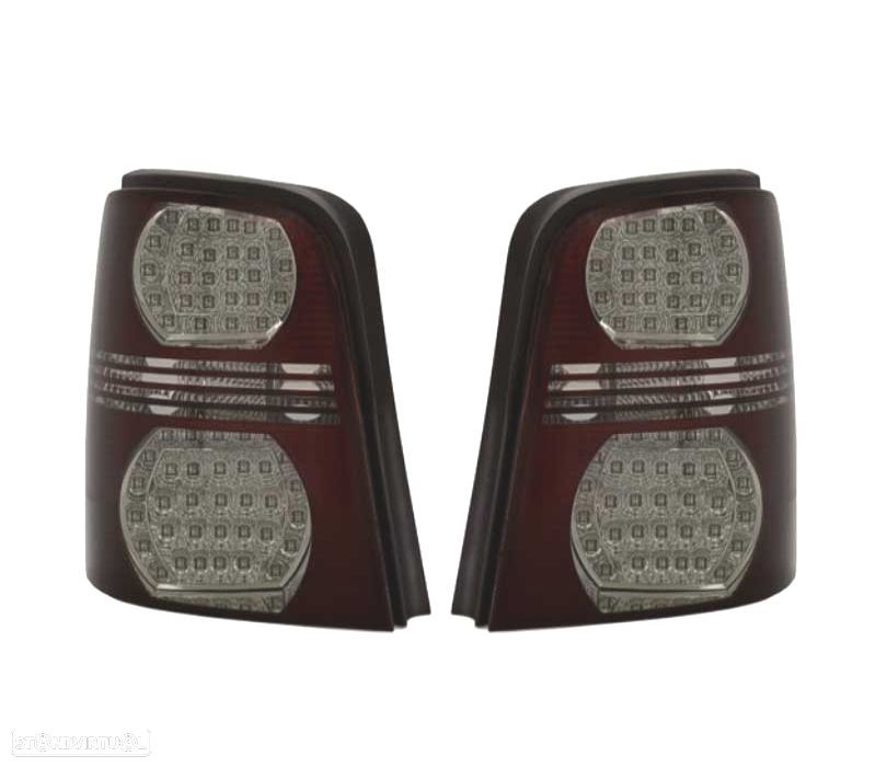 FAROLINS TRASEIROS LED PARA VOLKSWAGEN VW TOURAN 03-10 VERMELHO ESCURECIDO - 1