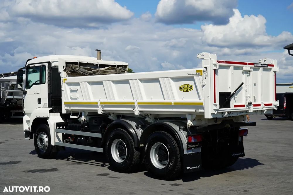 MAN TGS 33.400 / 6X4 / BASCULĂ CU 2 LATE / BASCULĂ CU HIDRODOXIE / BORDMATIC / MEILLER KIPPER / EURO 5 - 15