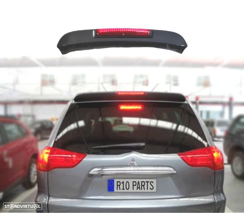 AILERON MITSUBISHI MONTERO PAJERO SPORT 09-12 TERCEIRA LUZ STOP PRETO BRILHANTE - 1