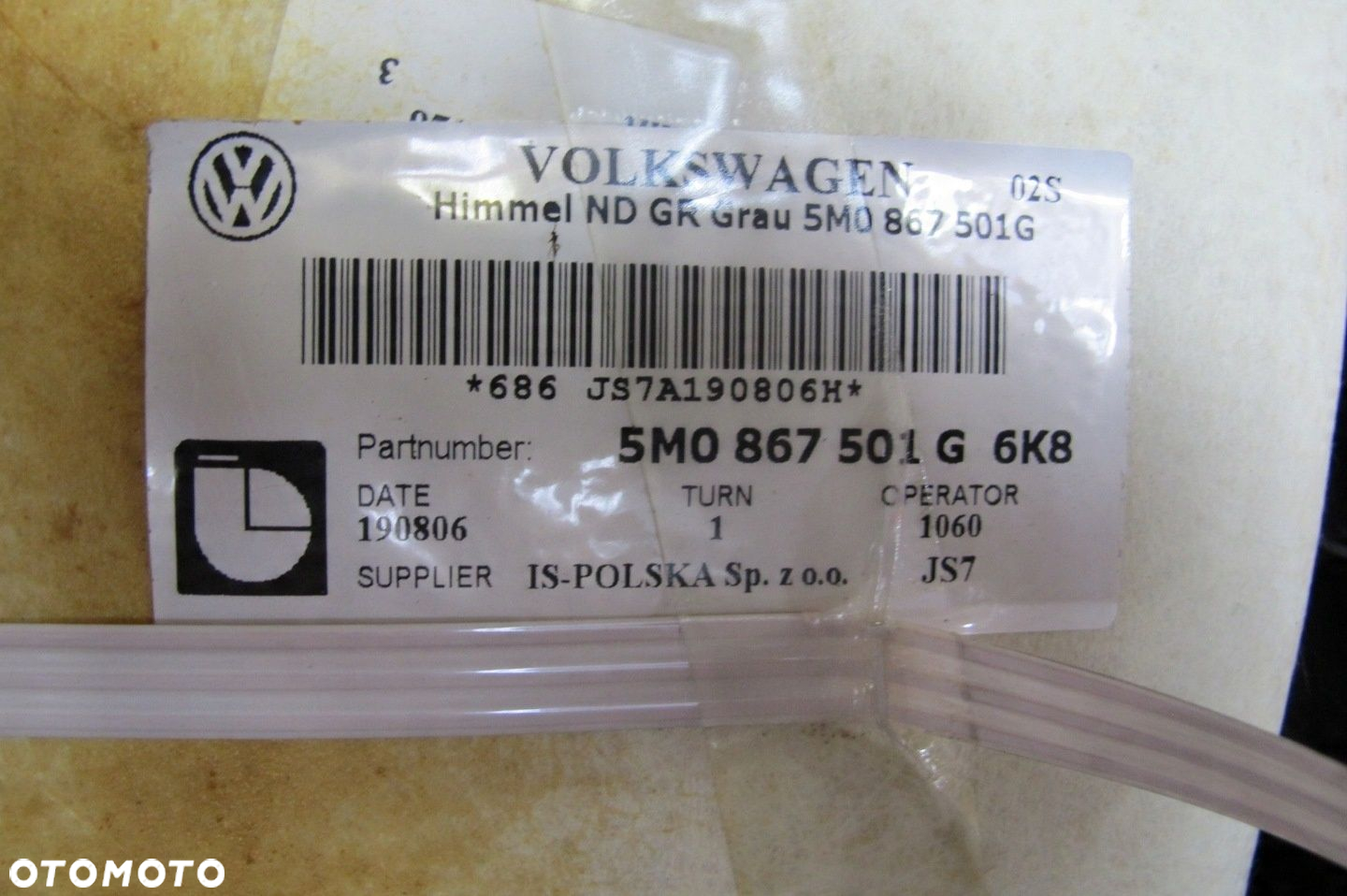VW GOLF PLUS 5M1 5 V PODSUFITKA SUFIT 5M0867501G - 8