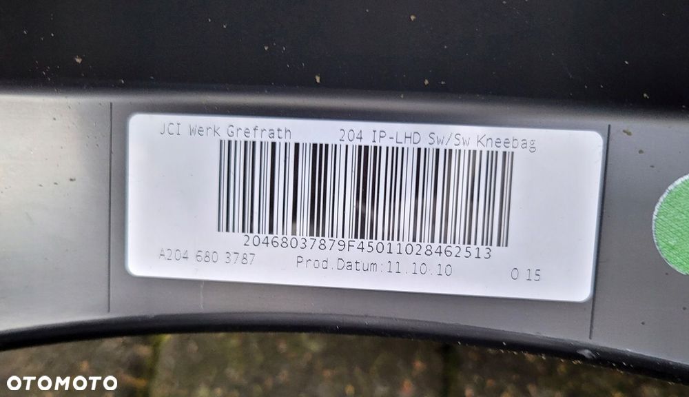MERCEDES W204 DESKA KONSOLA PASY NAPINACZE AIRBAG KOMPLET ORYGINAŁ - 10