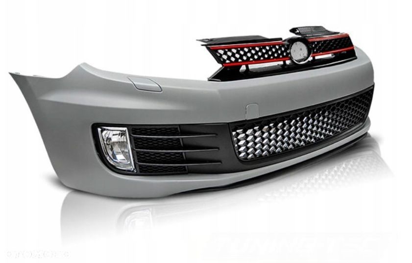 Zderzak Przod kpl Grill Kratki Halogeny Tuning GTI-look Vw Golf VI 6 5k 08- - 1
