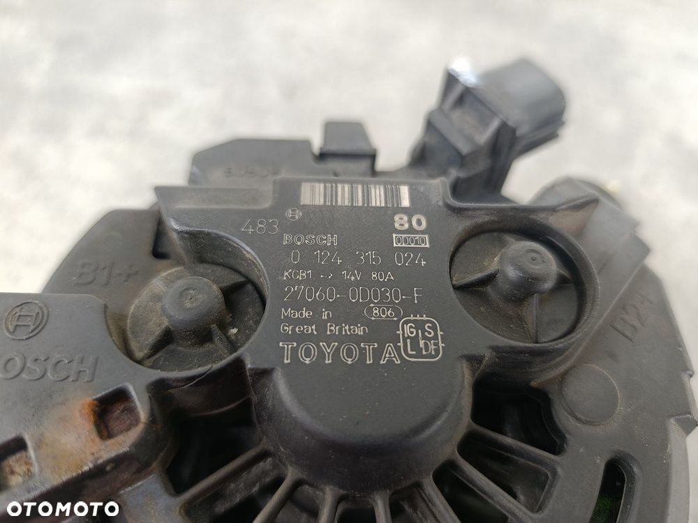 ALTERNATOR TOYOTA COROLLA IX E12 27060-0D030-F  0124315024 BOSCH  1.4 16V - 8