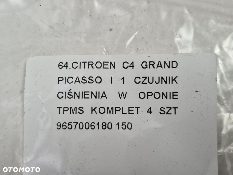 CITROEN C4 GRAND PICASSO I 1 CZUJNIK CIŚNIENIA W OPONIE TPMS KOMPLET 4 SZT 9657006180 - 5