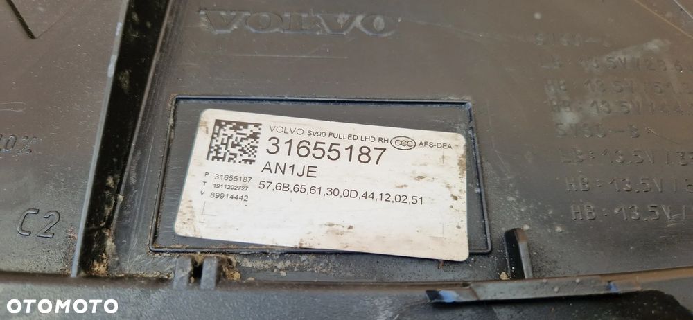 VOLVO S90 V90 LAMPA PRAWA FULL LED HIGH BEAM PRZOD - 3