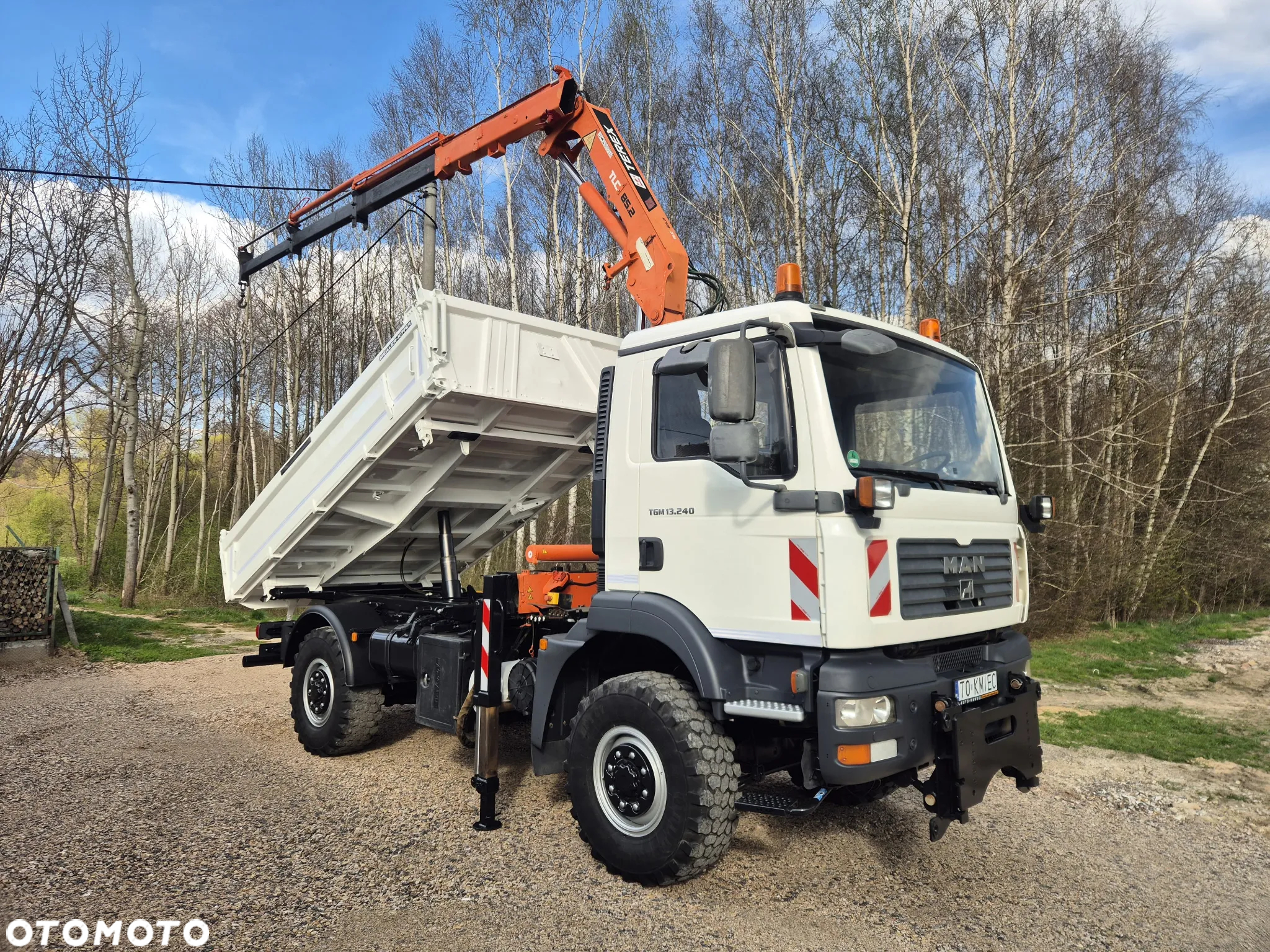 MAN TGM 13.240 4x4 Wywrotka + HDS Atlas 85.2 Czołownica Meiller Kipper Sprowadzony z Niemiec - 2