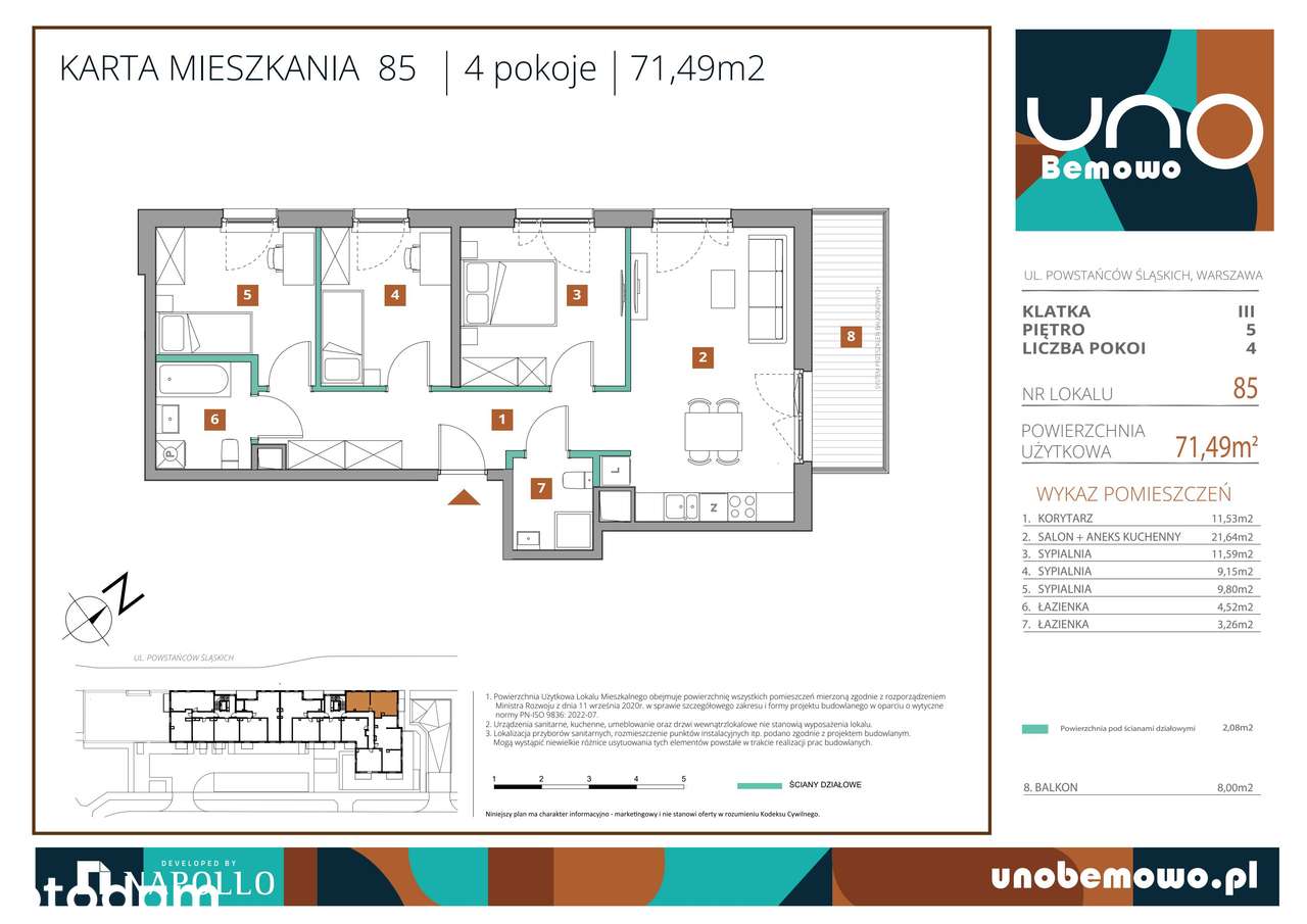 4-pokojowe mieszkanie 71m2 + balkon Bez Prowizji - Pełny obrazek: 2/9