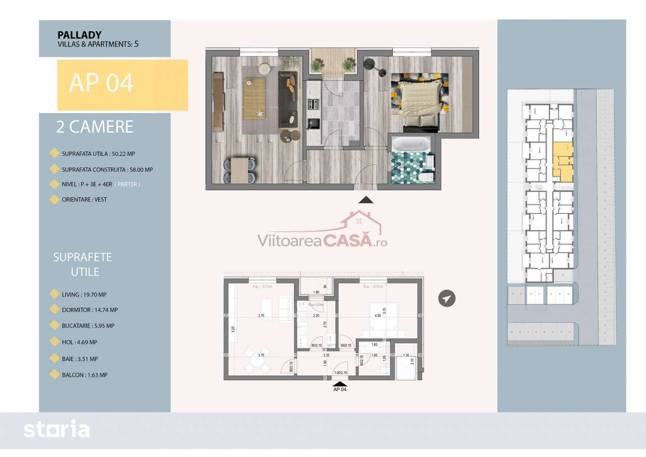 Pallady Villas & Apartaments - 2 camere - Direct Dezvoltator — fotografia 3