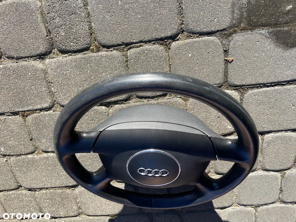 KIEROWNICA Z PODUSZKĄ skórzana bdb ładna AUDI A2 8Z A3 8L A6 C5 8Z0419091E - 3