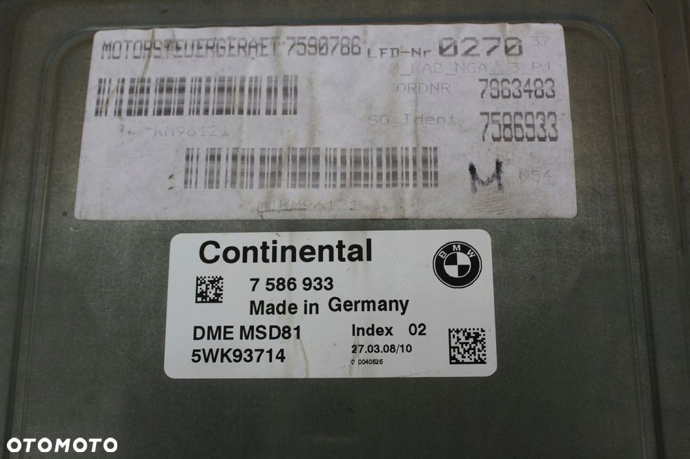 Zestaw startowy komputer sterownik CAS BMW n54 335i 535i 306KM 7586933 - 3