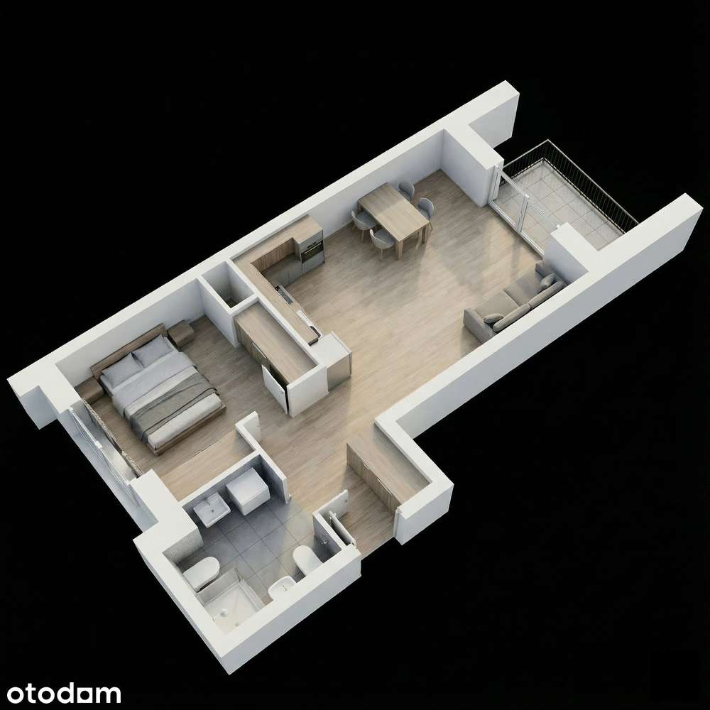 Apartament 13 - 40.98m2 + balkon 3.39m2 - Łódzka 166 Częstochowa