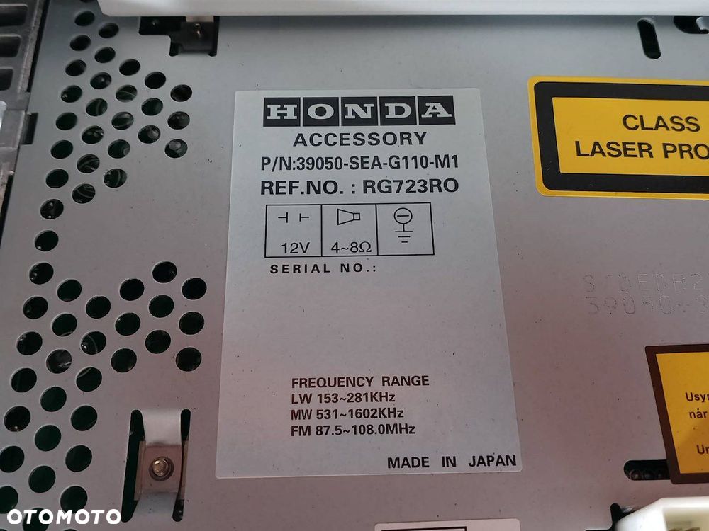 RADIO  HONDA ACCORD VII 39050-SEA-G110-M1 - 4
