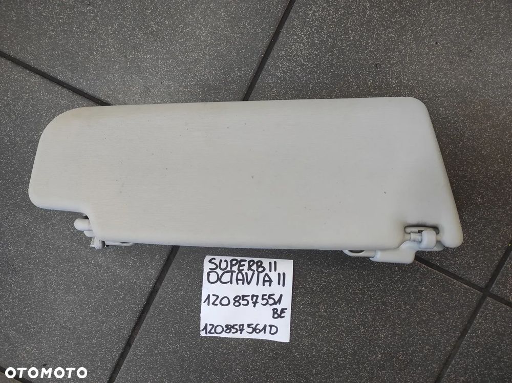 OSŁONA PRZECIW SŁONECZNA SŁONECZNIK LEWA KIEROWCY SKODA OCTAVIA 2 SUPERB 2 1Z0857551BE 1Z0857561D WYSYŁKA !!!!! - 4