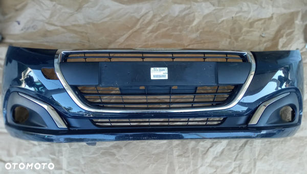 PEUGEOT 208 I LIFT ZDERZAK PRZÓD PRZEDNI 9810513777 KRATKI CHROM ORYGINAŁ CZARNY 2019