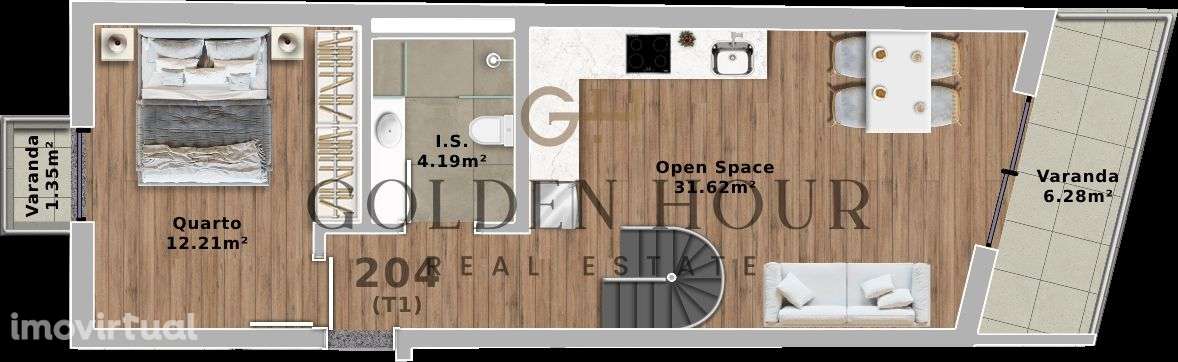 T1 Duplex no centro de Gaia junto ao Jardim do Morro e Serra do Pilar - Grande imagem: 4/31