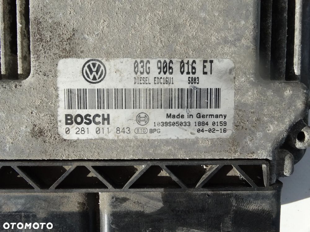 KOMPUTER STEROWNIK SILNIKA VW GOLF V 2.0 TDI AUDI SKODA SEAT 03G906016ET F-VAT - 2