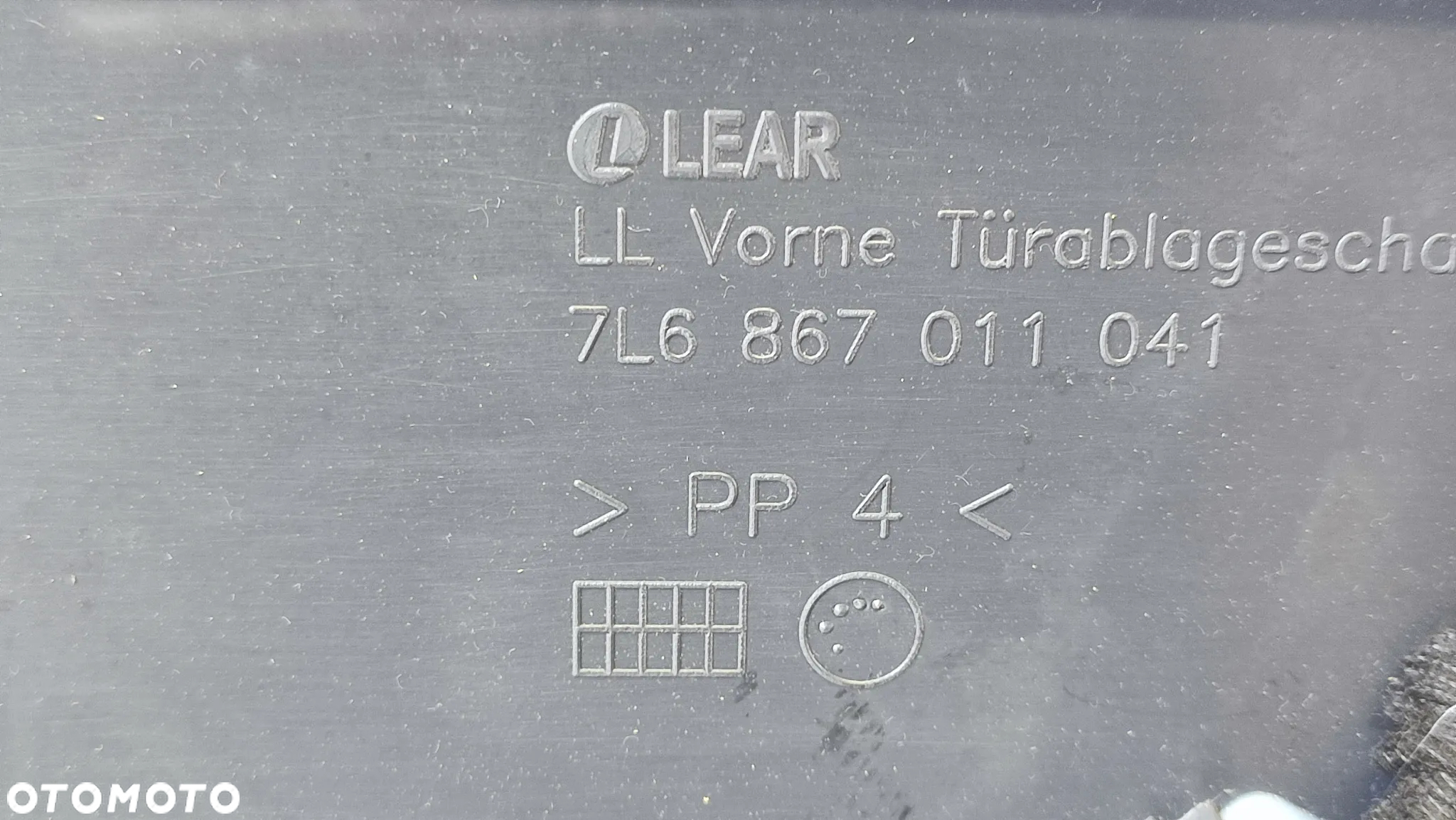 VW TOUAREG 7L 03-09R TAPICERKA BOCZEK DRZWI CZARNA PRZOD LEWA KIEROWCY 7L6867011 AN - 8