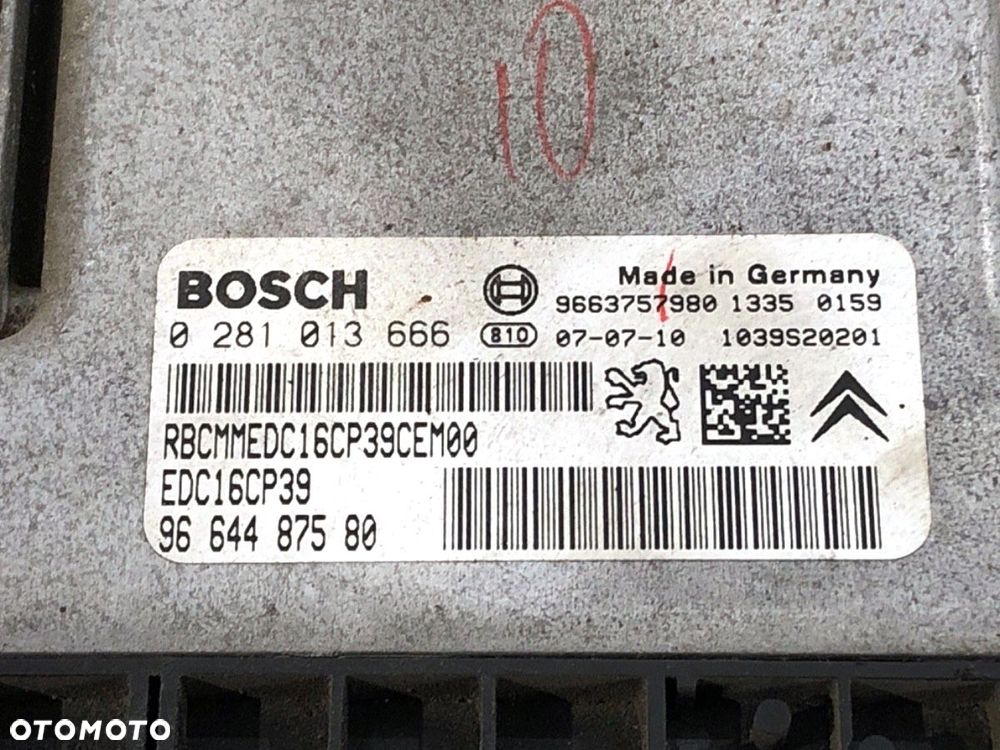 KOMPUTER SILNIKA  PEUGEOT 4007 (VU_, VV_) 2007 - 2013 2.2 HDi 115 kW [156 KM] olej napędowy 2007 - - 4