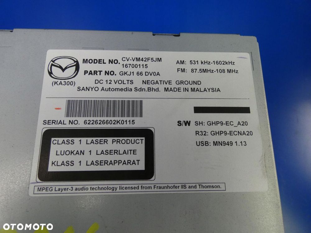 MAZDA 6 III GJ RADIO FABRYCZNE NAWIGACJA - 3