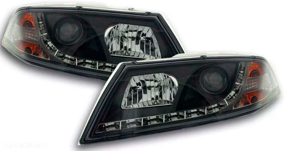 Reflektor Lampa kpl Diody Soczewka Black Czarne Skoda Octavia II 2 1z 2004- - 4