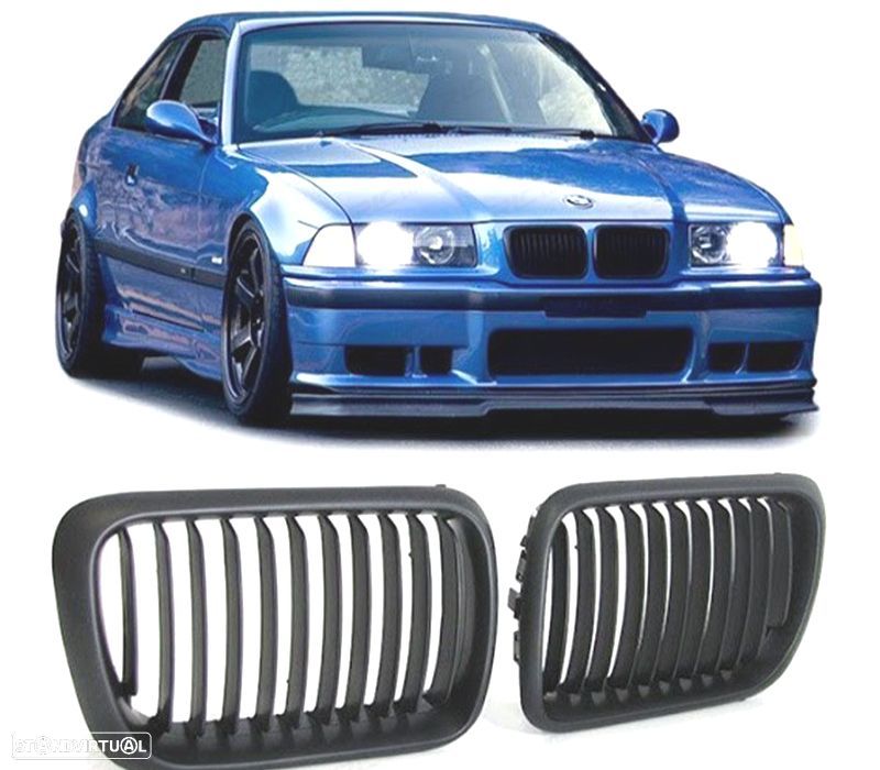 GRELHAS FRONTAIS BMW E36 96-98 PRETO LOOK M PERFORMANCE - 1