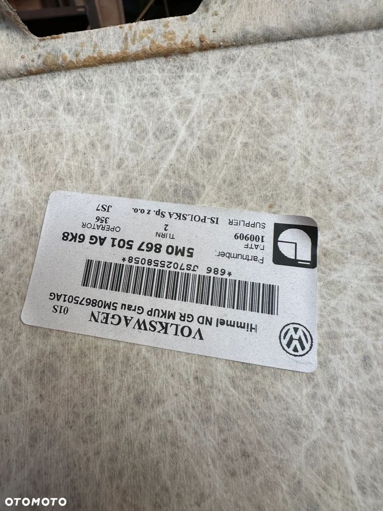 VW GOLF 6 VI PLUS PODSUFITKA 5M0867501AG - 2