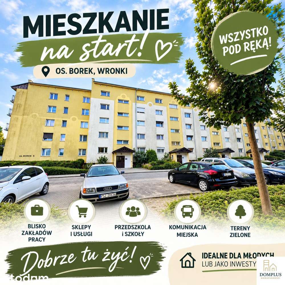 Mieszkanie na sprzedaż, 2 pokoje, 52 m², Wronki