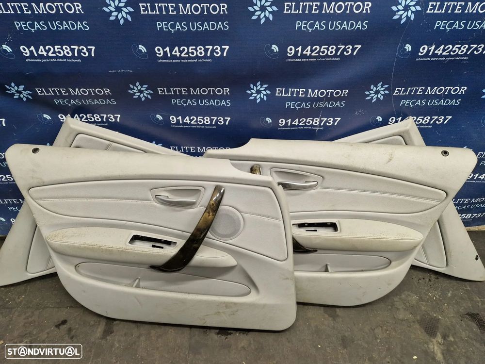 Jogo de bancos usados BMW SERIE 1 PACK M 5 PORTAS BMW E87 E81 PELE CINZA QUARTELAS - 9