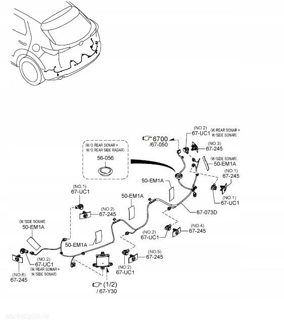 MAZDA CX30 CX-30 Wiązka tylnego zderzaka PDC - 2
