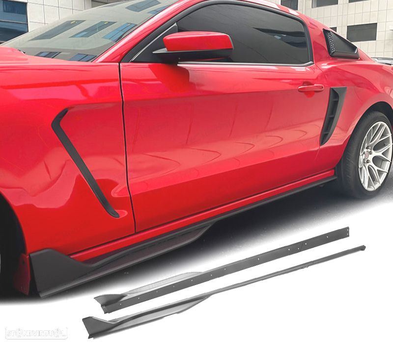 EXTENSÕES DE EMBALADEIRAS FORD MUSTANG V6 GT 10-14 LOOK GT500 PRETO MATE - 1