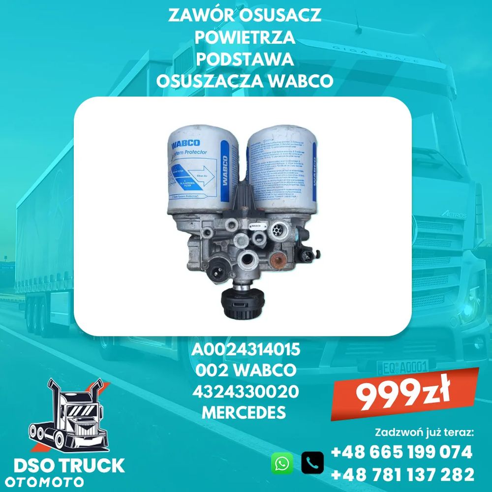 A0024314015  002 WABCO 4324330020 Zawor Osuszacz Powietrza Podstawa Osuszacza WABCO 4324330020 Mercedes - 1