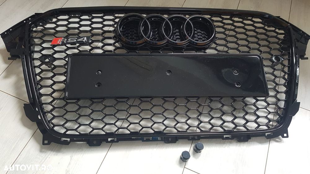 Grila-Fagure-RS4-Look-Audi-A4-B8.5-2012-2016-Negru-Lucios-Premium-Noua - 8