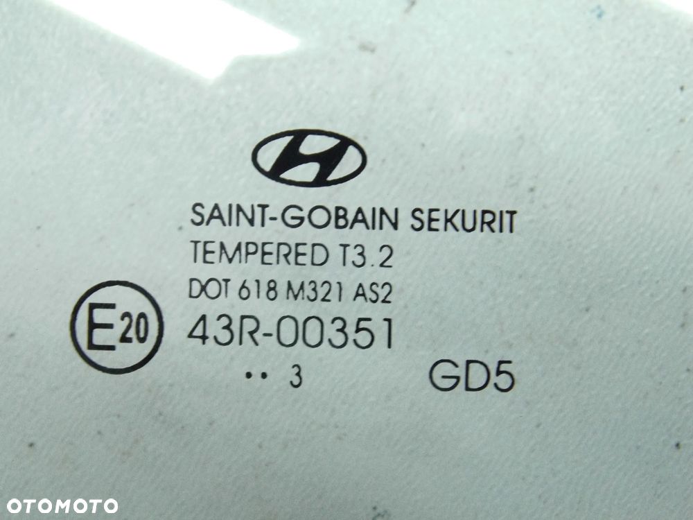 SZYBA DRZWI HYUNDAI I30 II HATCHBACK 2013r. PRAWA TYLNA ORYGINAŁ - 2