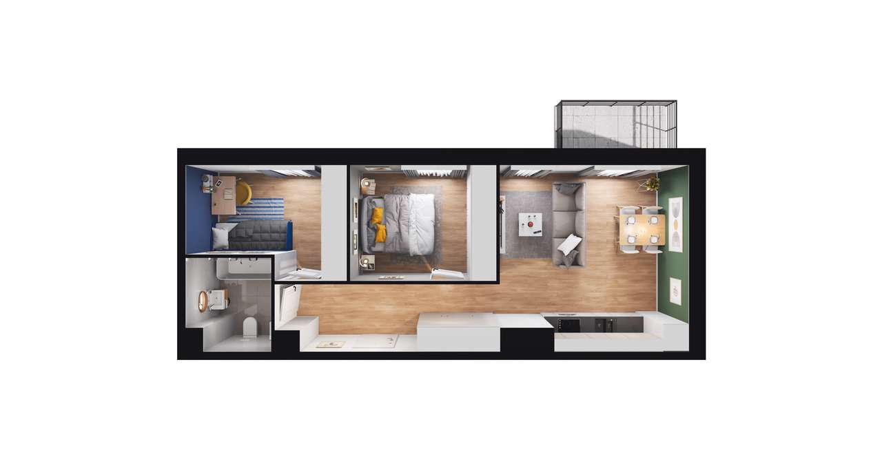 3-pokojowe mieszkanie 50m2 + balkon Bez Prowizji - Pełny obrazek: 3/14