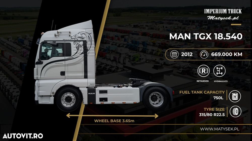 MAN TGX 18.540 / XLX / HIDRAULICĂ / RETARDER / PIELE / EURO 5 - 3