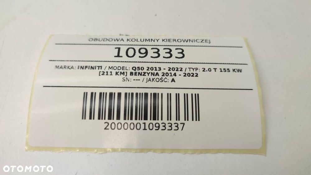 OBUDOWA KOLUMNY KIEROWNICZEJ KIEROWNICY PANEL PRZEŁĄCZNIK INFINITI Q50 EU - 7