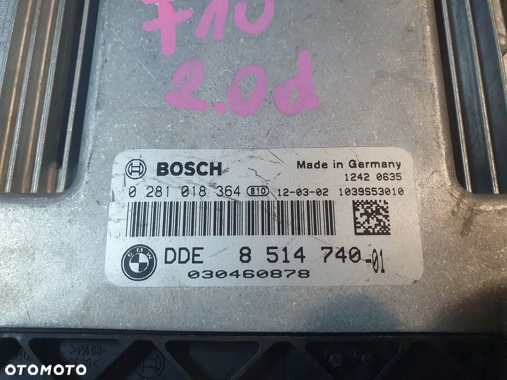 BMW F10 F11 F20 F30 F31 F25 STEROWNIK KOMPUTER SILNIKA 2.0D N47D20C 8514740  0281018364 - 2