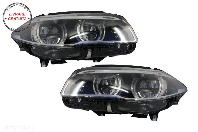 Faruri Full LED BMW F10 F11 5 Seria (2011-2013) Angel Eyes- livrare gratuita - 1