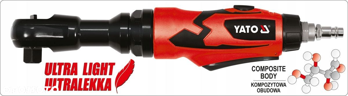 YATO GRZECHOTKA PNEUMATYCZNA KLUCZ KĄTOWY 1/2" 80Nm DO KOMPRESORA KOMPOZYT - 5