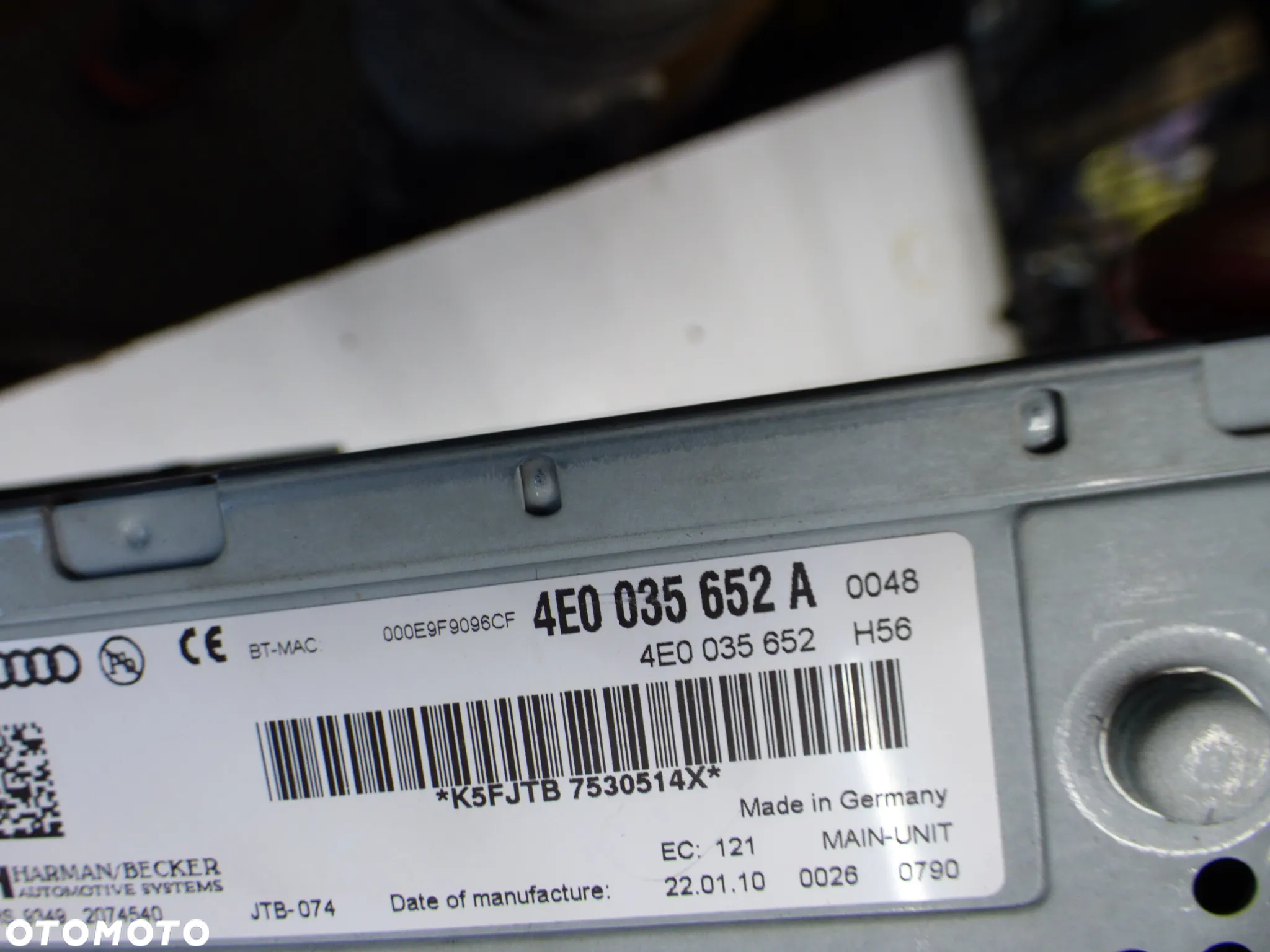 AUDI A6 C6 HARMAN/BECKER RADIO ODTWARZACZ CD/DVD MULTIMEDIA 4E0035652A - 4