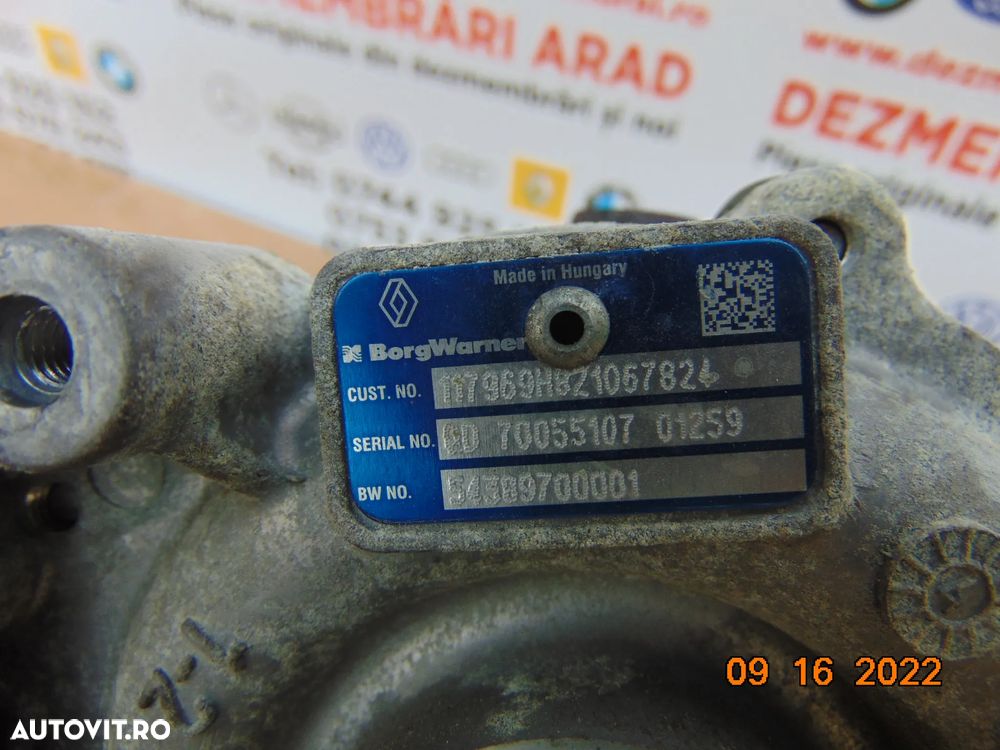 Turbina Renault Megane motor 1.6dci Scenic 3 grand scenic Nissan Qashqai 1.6 X Trail 1.6dci turbosu - 3