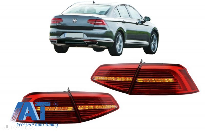 Stopuri LED VW Passat B8 3G (2015-2019) Sedan Matrix R line cu semnal dinamic - 6